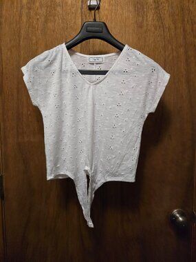 Hippie Rose White Short Sleeve Shirt with Ties no size